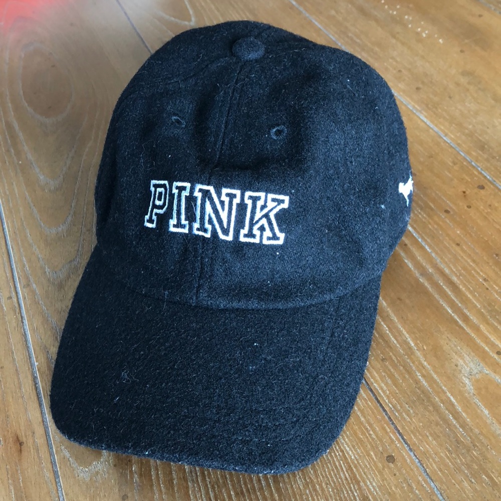 Victoria’s secret pink wool baseball cap, black
